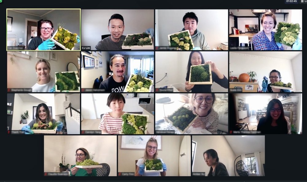 Team on a video call