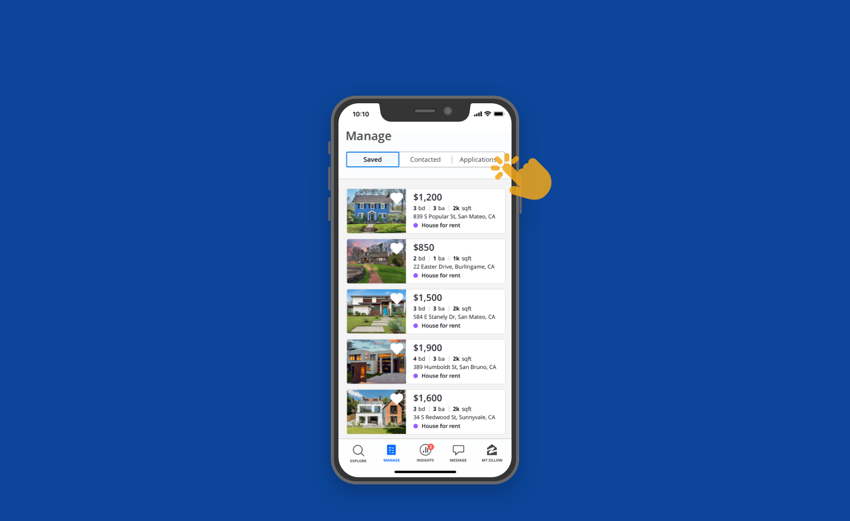 ⨳ Once downloaded, she launches into the Zillow app.