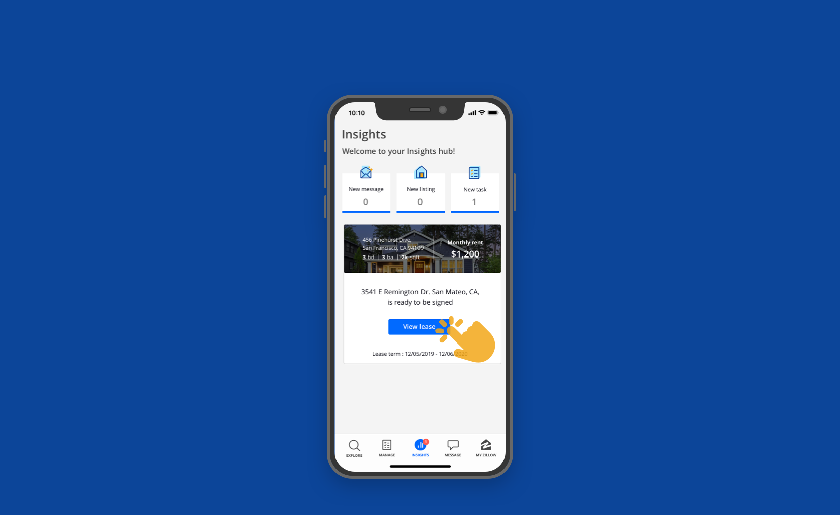 ⨳ She sees that the top insight card is recommending 3 new listings, and she decides to explore them.